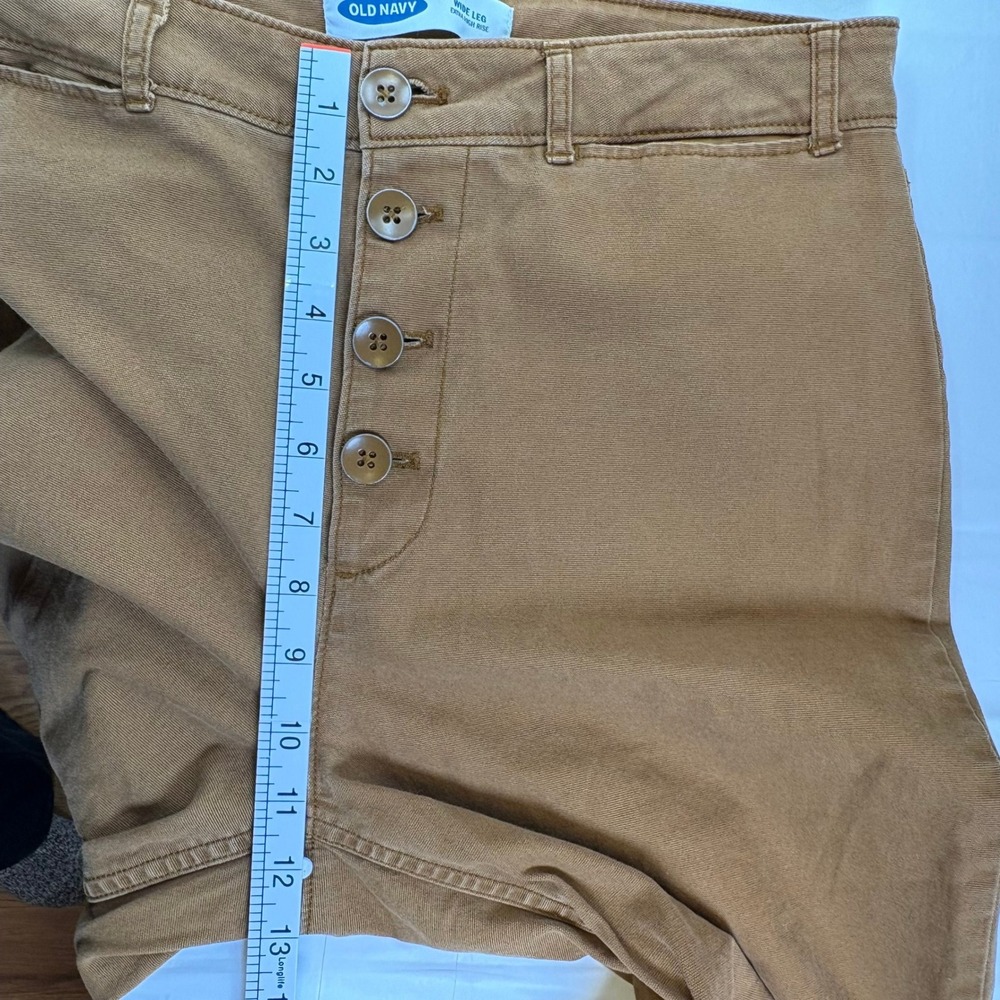 Old Navy Womens Extra High Rise‎ Wide Leg Cropped Pants Bourbon Brown Size 10 - Picture 9 of 11